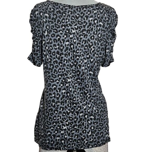 Animal Print Cotton Blend Top Size Large - Picture 2 of 5